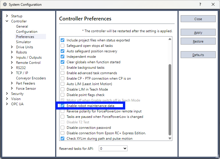 Controller Preferences
