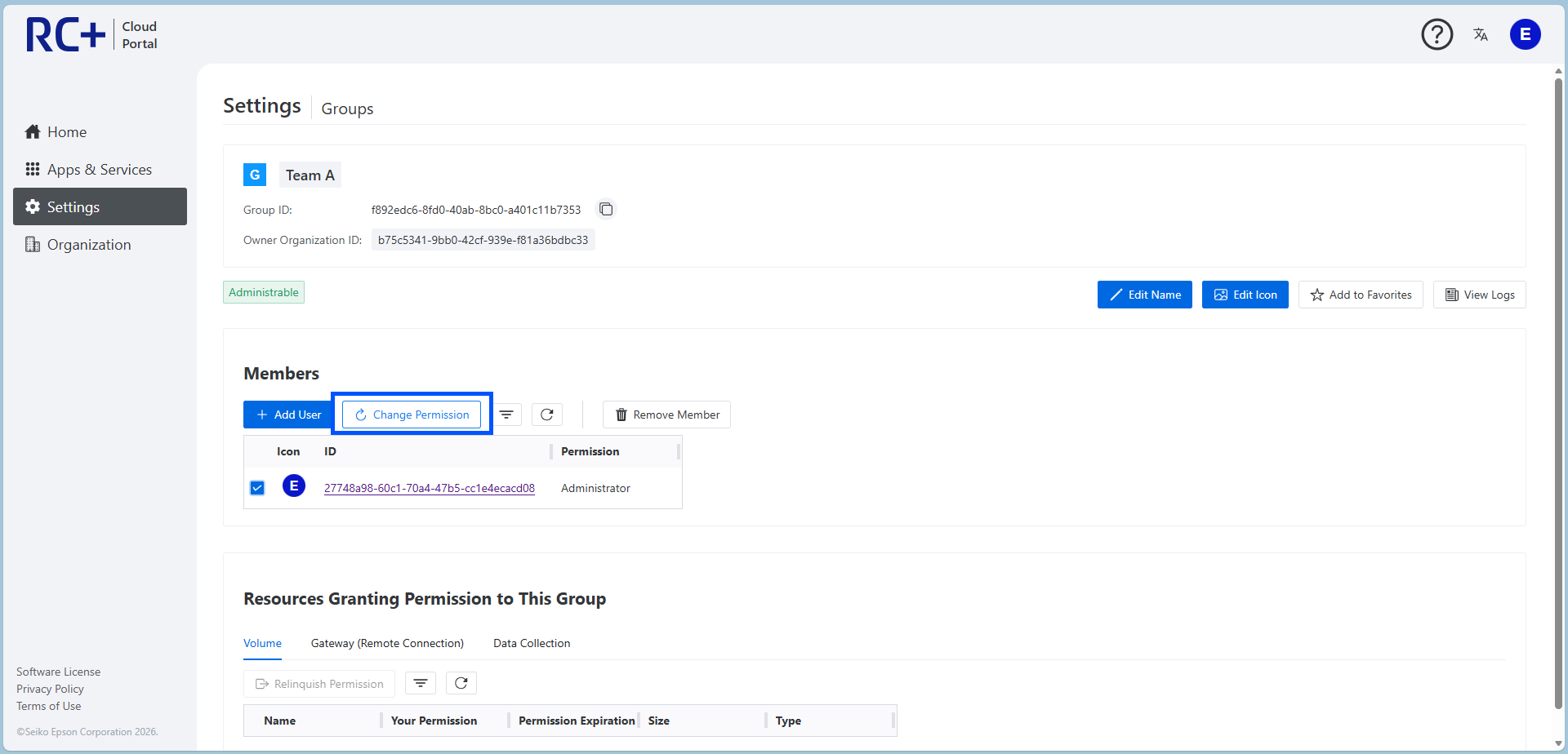 Changing permissions