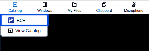 RC+ Catalog Menu