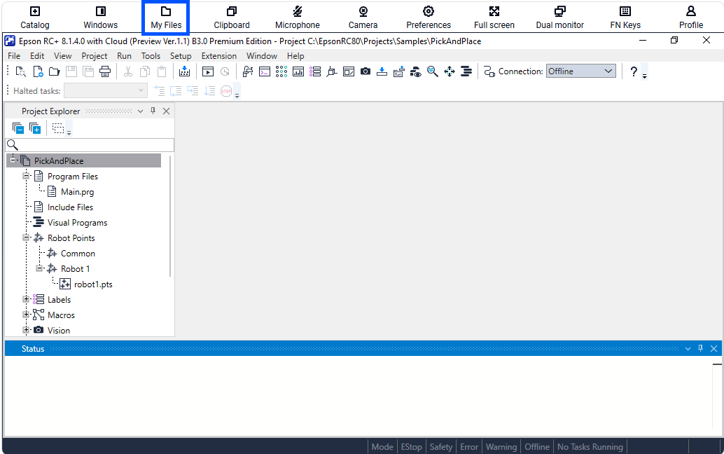 RC+ MyFiles Menu